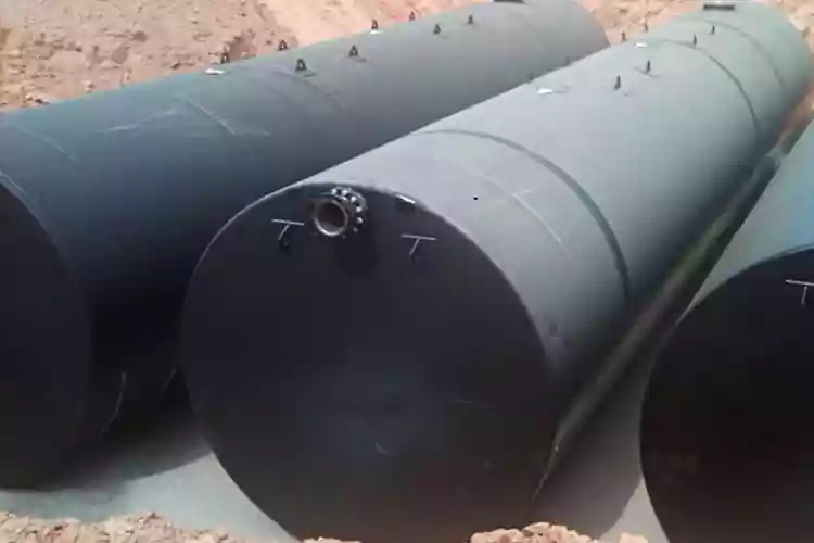 Монтаж стального подземного резервуара для воды